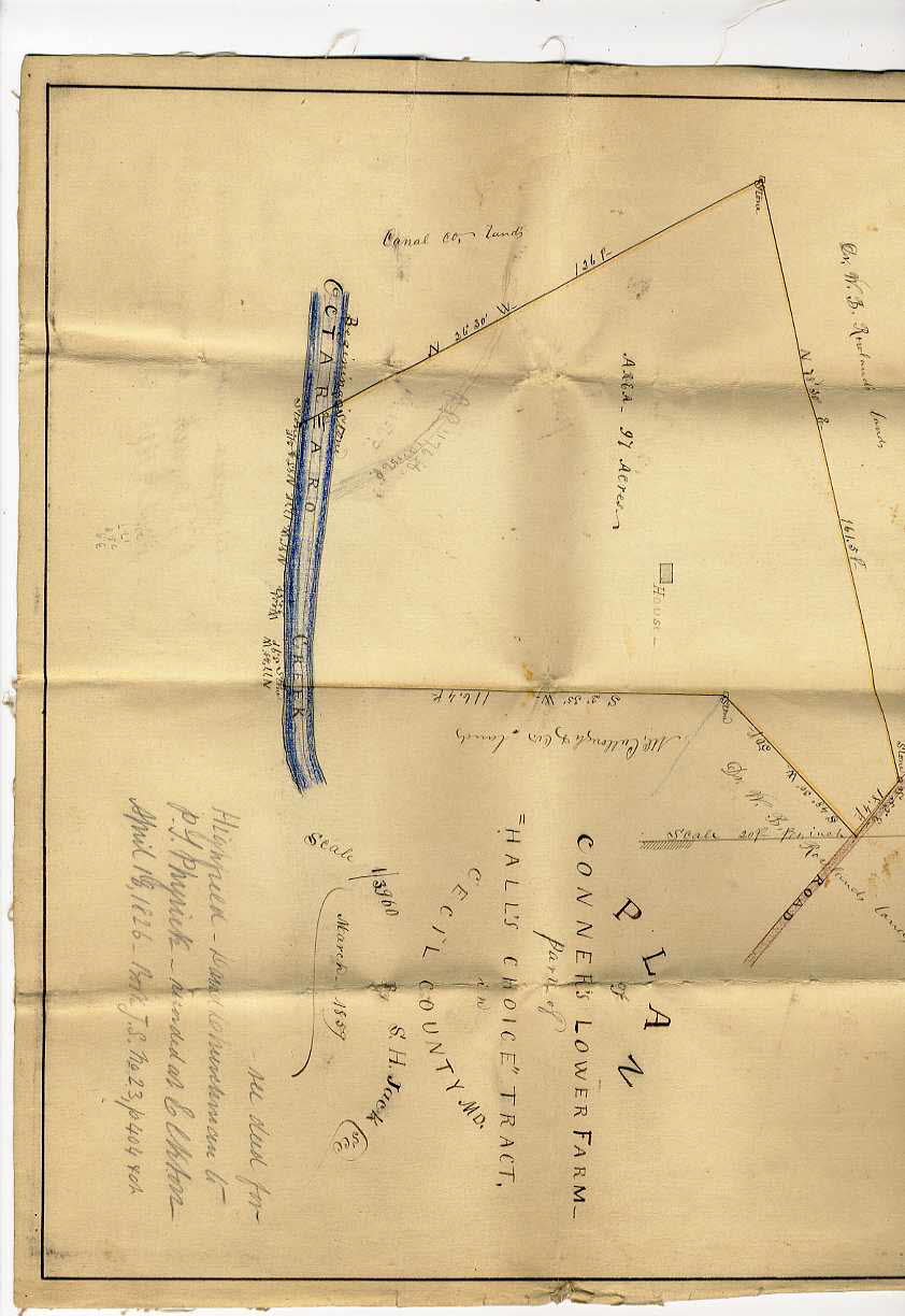 Image for PLAN OF CONNOR'S LOWER FARM, PART OF HALL'S CHOICE TRACT MARCH 1959 ON CLOTH, CECIL COUNTY MARYLAND