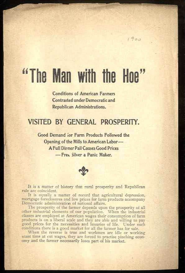 Image for "THE MAN WITH THE HOE": CONDITIONS OF AMERICAN FARMERS CONTRASTED UNDER ...
