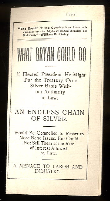 Image for WHAT BRYAN COULD DO : IF ELECTED PRESIDENT HE MIGHT PUT THE TREASURY ON A SILVER BASIS WITHOUT AUTHORITY OF LAW.