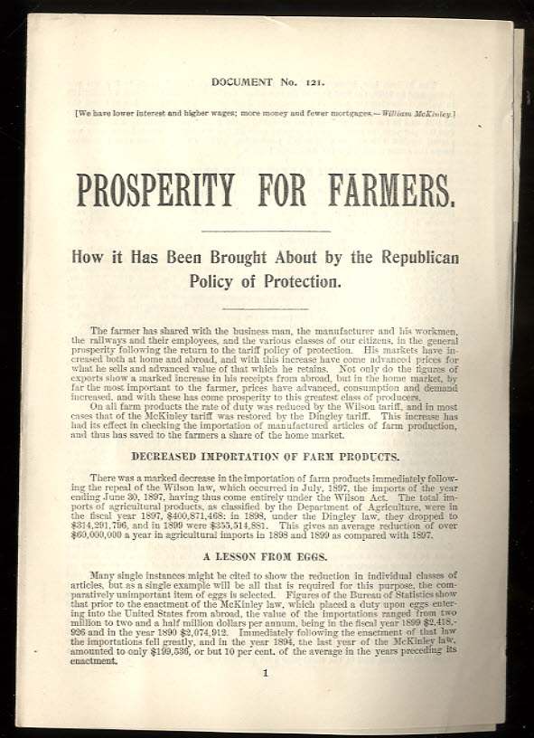 Image for PROSPERITY FOR FARMERS HOW IT HAS BEEN BROUGHT ABOUT BY THE REPUBLICAN POLICY OF PROTECTION