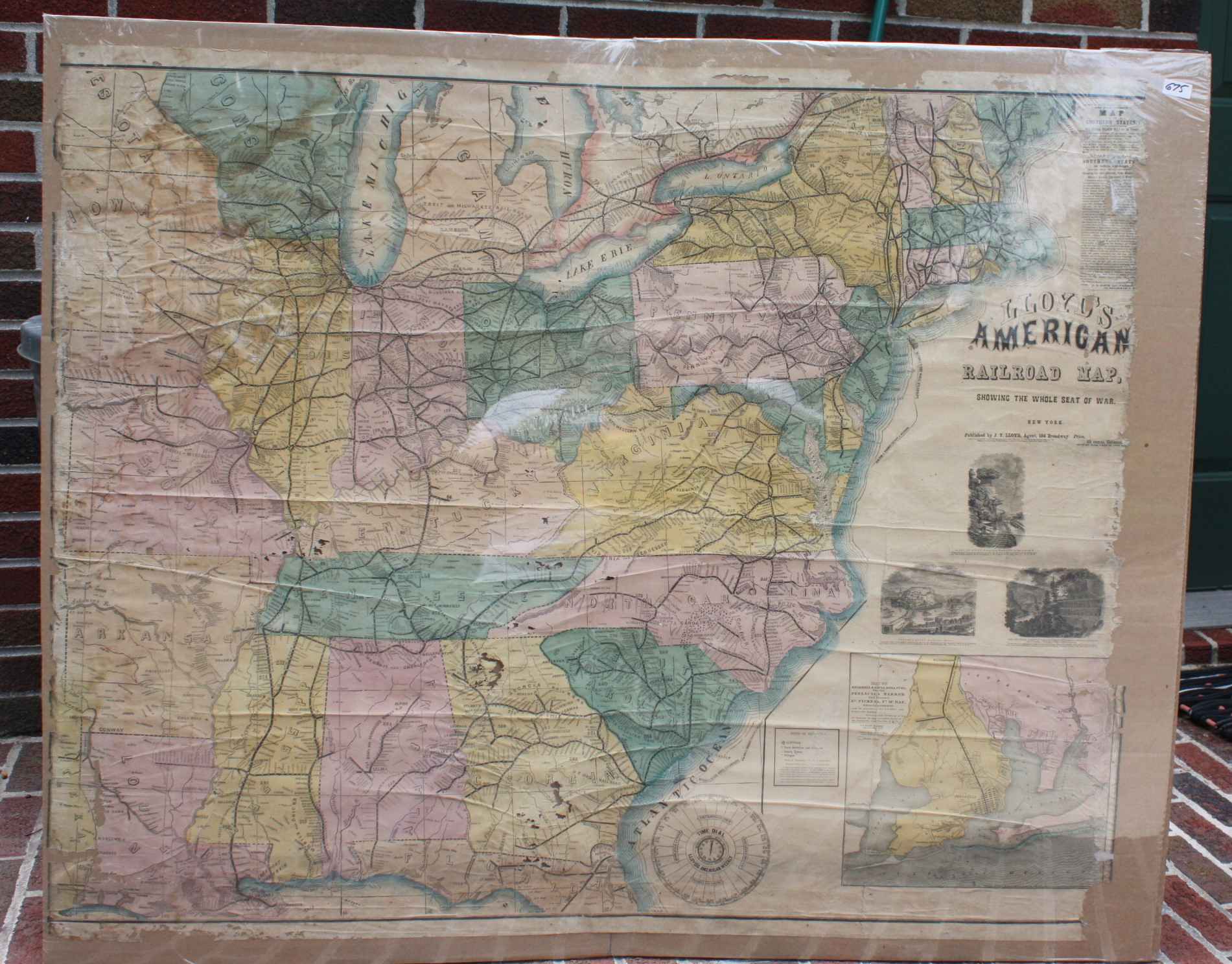 Image for Large 1861 Civil War Railroad Map Of The Seat Of War; Lloyd's American Railroad Map Showing The Whole Seat Of War, [LBC]