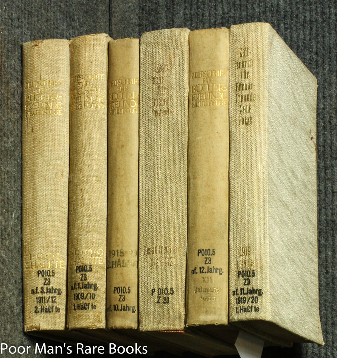 Image for 6 BOUND VOLUMES OF ZEITSCHRIFT FUR BUCHERFREUNDE [1909/1933 BOOK LOVER'S MAGAZINE WITH AN INDEX VOLUME]