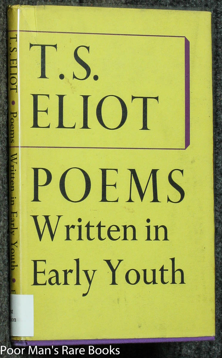 Image for POEMS WRITTEN IN EARLY YOUTH
