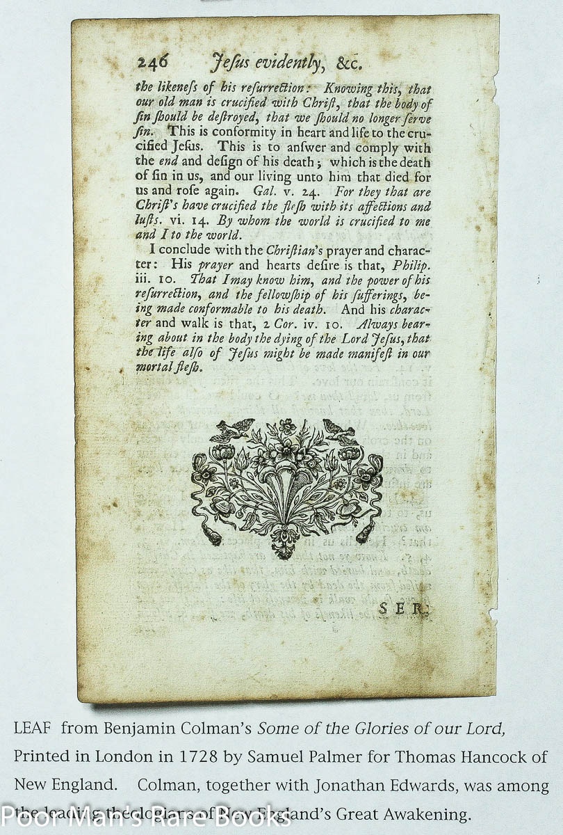 Image for Leaf From Some Of The Glories Of Our Lord And Saviour Jesus Christ 1728 Sermon P245-6