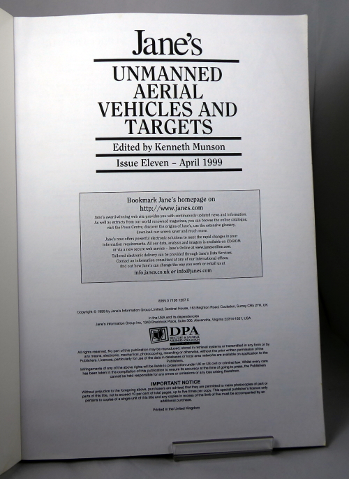 MUNSON, KENNETH. (EDITOR) - Jane's Unmanned Aerial Vehicles and Targets, Issue Eleven - April 1999