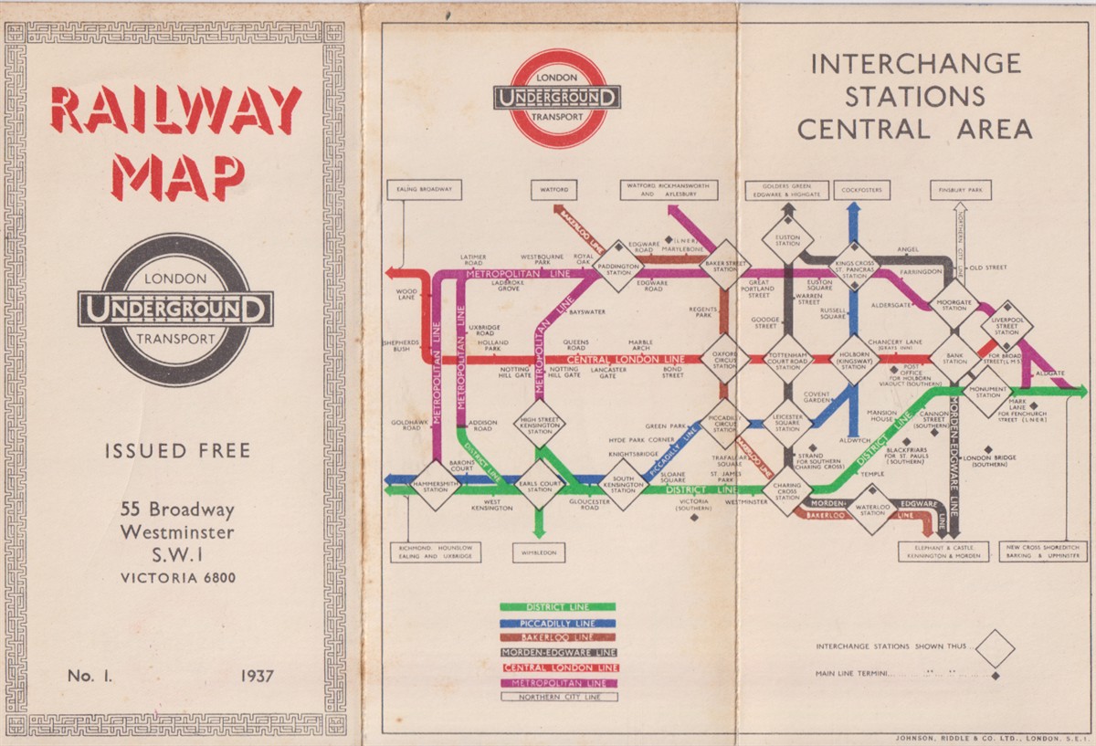 Image for RAILWAY MAP London Underground Transport. No 1. RAILWAY MAP London Underground Transport. No 1.