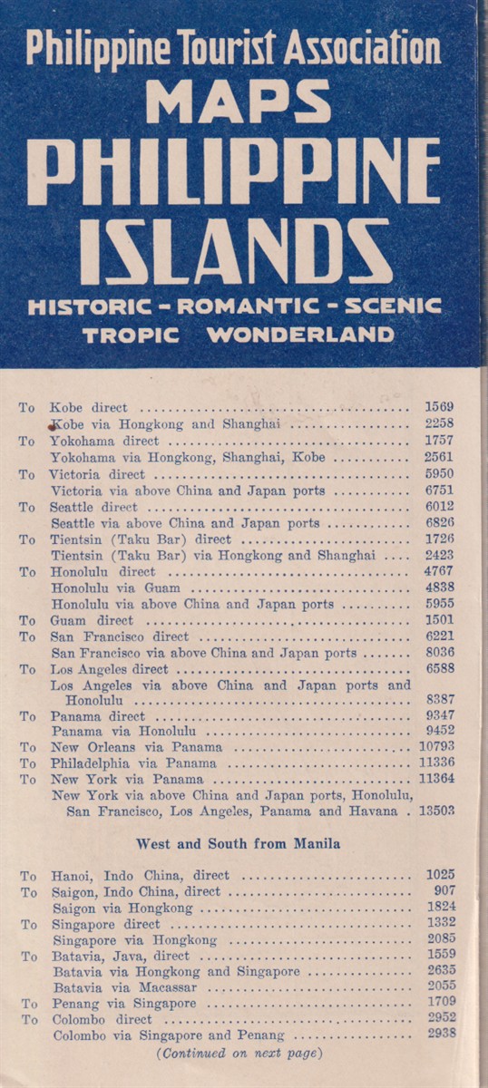 MAPS PHILIPPINE ISLANDS Historic - Romantic - Scenic - Tropic Wonderland