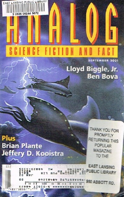 SCHMIDT, STANLEY (ED); LLOYD BIGGLE, JR.; BEN BOVA; BRIAN PLANTE; JEFFERY D. KOOISTRA - Analog: Science Fiction/Science Fact (Vol. CXXI, No. 9, September 2001)