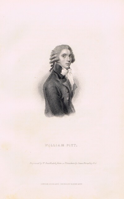 JUNOT, MADAME LAURE, DUCHESSE D'ABRANTES - William Pitt, Prime Minister of England (Steel Engraving)