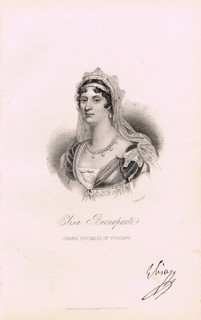 JUNOT, MADAME LAURE, DUCHESSE D'ABRANTES - Elisa Bonaparte (Steel Engraving)