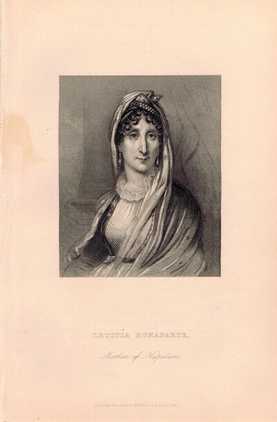JUNOT, MADAME LAURE, DUCHESSE D'ABRANTES - Letitia Bonaparte, Mother of Napoleon (Steel Engraving)
