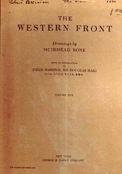 BONE, MUIRHEAD (ARTIST) - The Western Front (Volume 1 Only)