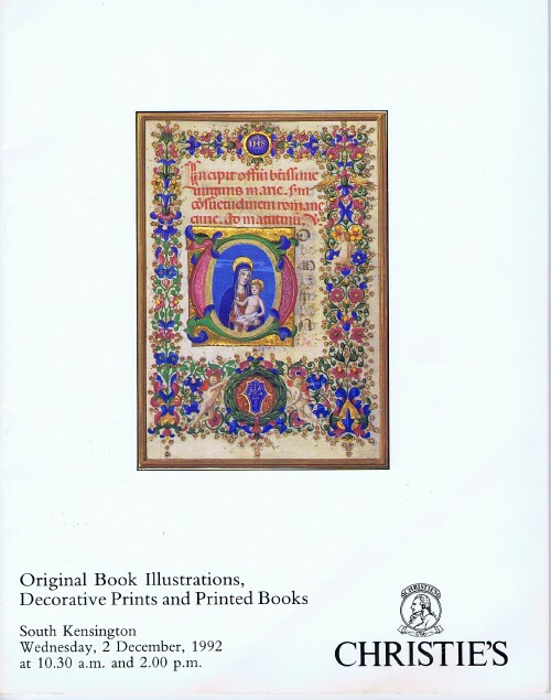 CHRISTIE'S - Original Book Illustrations, Decorative Prints and Printed Books (2 December 1992, South Kensington)