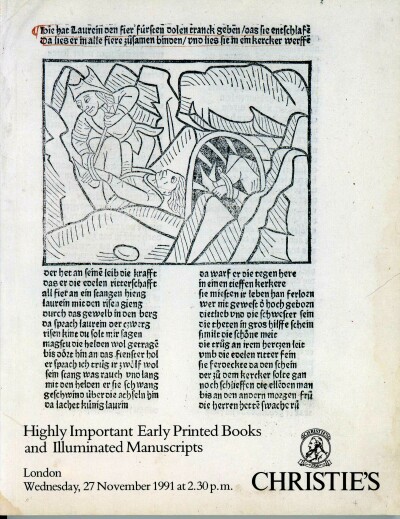 CHRISTIE'S - Highly Important Early Printed Books and Illuminated Manuscripts (London, 27 Nov 1991)