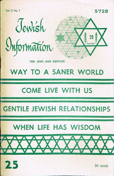 JEWISH INFORMATION SOCIETY - Jewish Information (Vol. 7, No. 1)