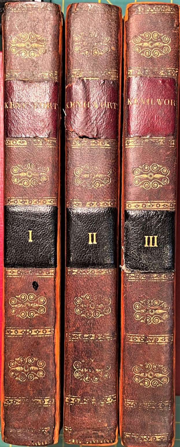 SCOTT, SIR WALTER - Kenilworth: A Romance (First Edition, Three Volumes, Complete)