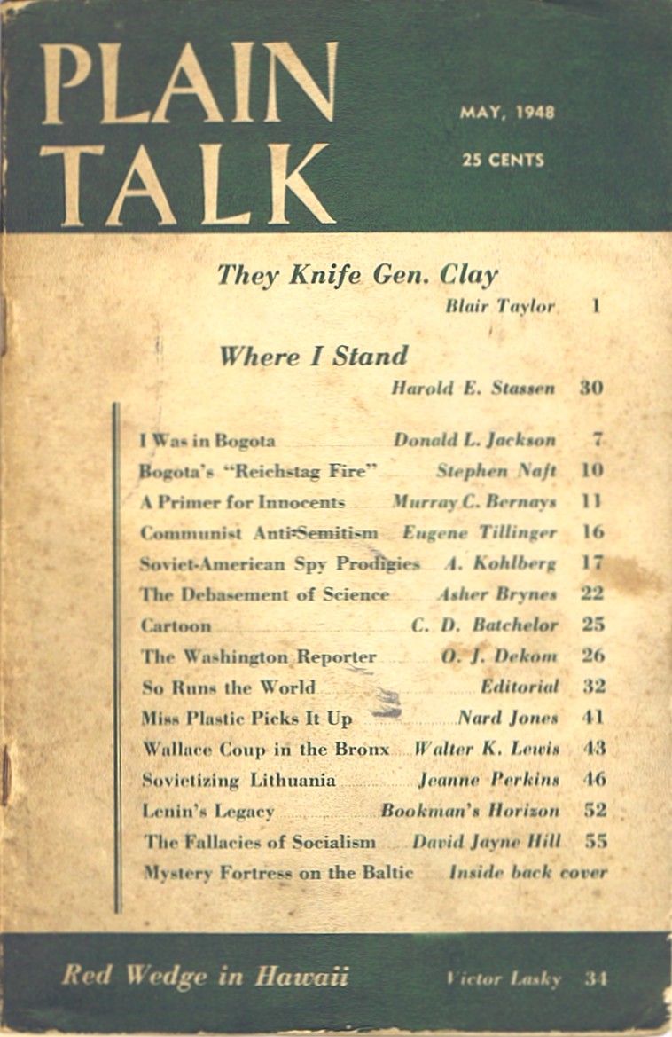 LEVINE, ISAAC DON (ED) - Plain Talk (May, 1948, Vol. 2, No. 8)