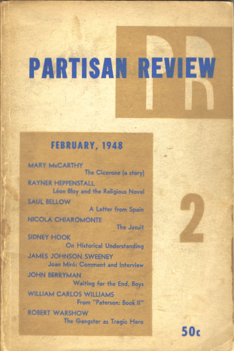MCCARTHY, MARY; SAUL BELLOW; WILLIAM CARLOS WILLIAMS; GERALD MANLEY HOPKINS; ET AL. - Partisan Review (February, 1948; Vol. 15, No. 2)