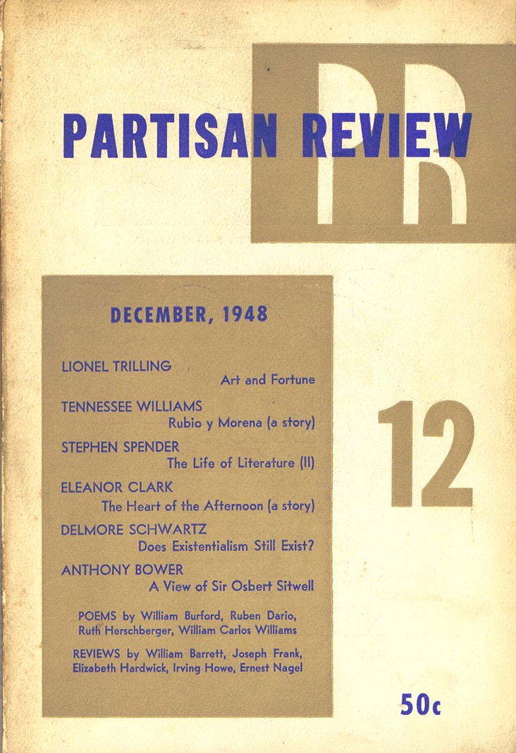 WILLIAMS, TENNESSEE; WILLIAM CARLOS WILLIAMS; LIONEL TRILLING, ET AL. - Partisan Review (December 1948, Vol. 15, No. 12)