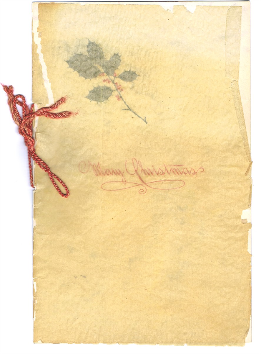 Christmas Dinner Menu, 1919