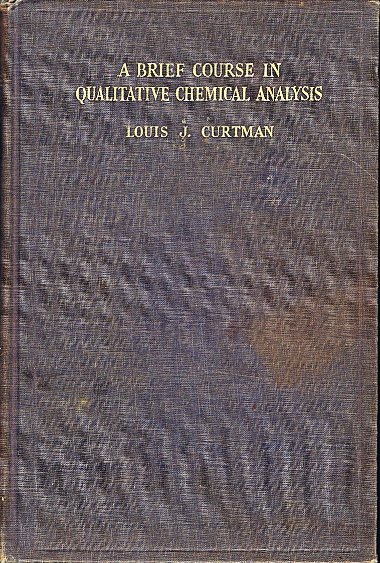 A Brief Course in Qualitative Chemical Analysis: From the Standpoint ofthe Laws of Equilibrium and the Ionization Theory