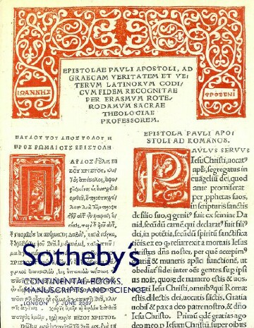 SOTHEBY'S - Continental Books, Manuscripts, and Science (London, June 5, 2007)