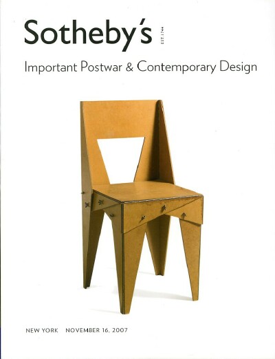 SOTHEBY'S - Important Postwar and Contemporary Design (November 16, 2007)