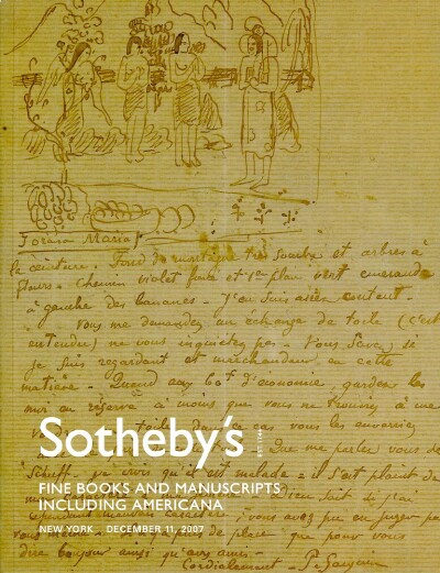SOTHEBY'S - Fine Books and Manuscripts, Including Americana (New York, December 11, 2007)