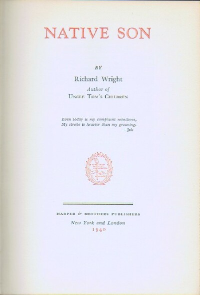 WRIGHT, RICHARD - Native Son