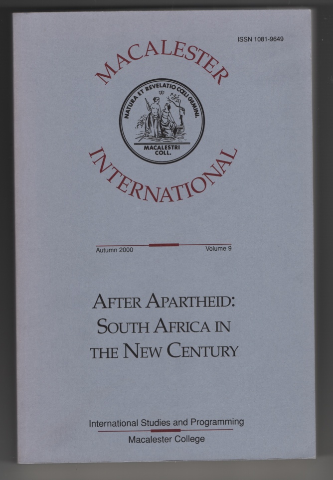 Image for After Apartheid: South Africa in the New Century (MACALESTER INTERNATIONAL, VOL. 9: