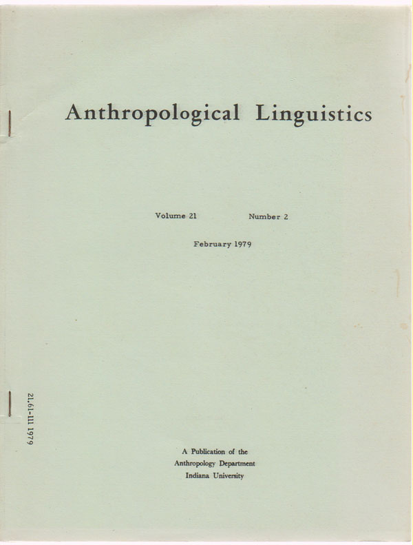 Image for Anthropological Linguistics 21, No. 2 (February 1979)