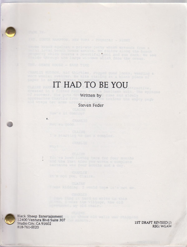 Image for It Had to be You (Original Screenplay)