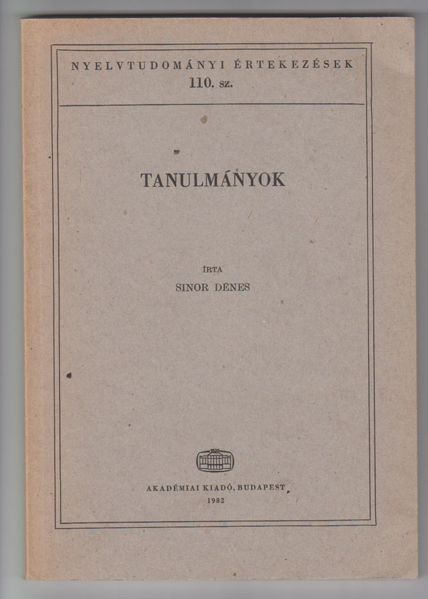 Image for Tanulmanyok (Nyelvtudomanyi Ertekezesek) (Hungarian Edition)
