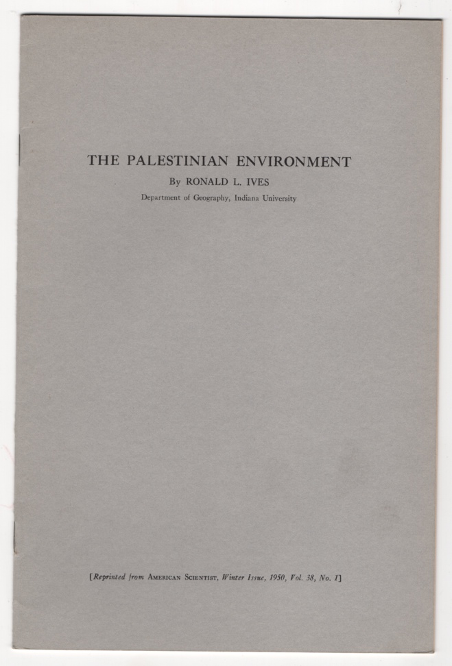 Image for The Palestinian Environment. The American Scientist, Vol. 38, No. 1