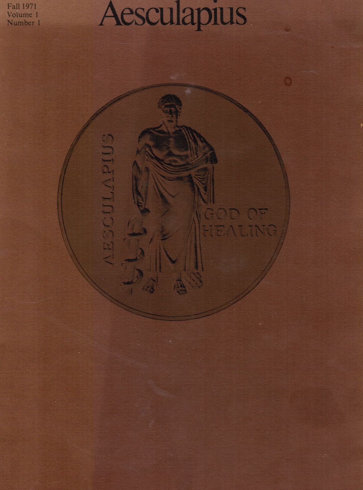 MEDICAL HERITAGE SOCIETY - Aesculapius: Journal of the History of Medicine and Sciences