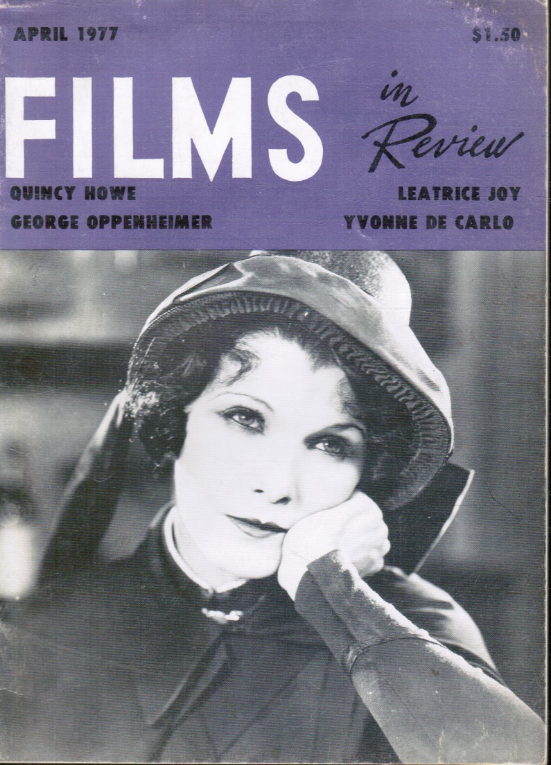 NATIONAL BOARD OF REVIEW EDITORS - Films in Review: April 1977 Leatrice Joy, Cover