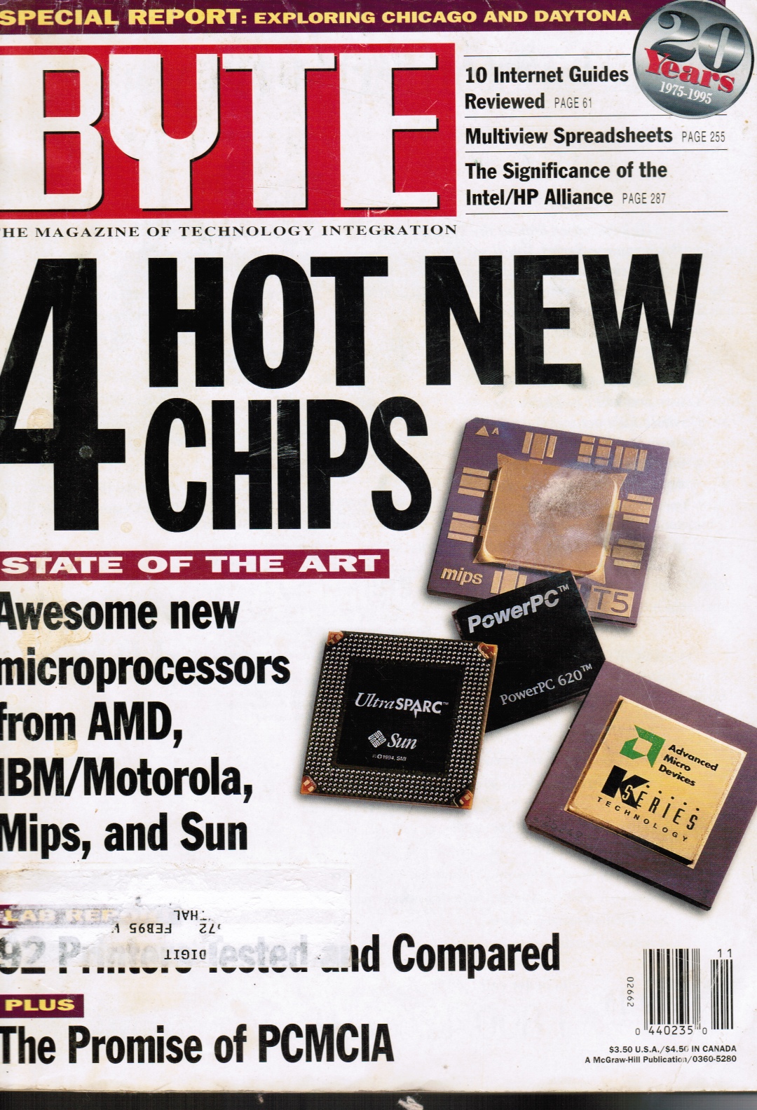 BYTE MAGAZINE EDITORS - Byte Magazine November 1994 Hot New Chips