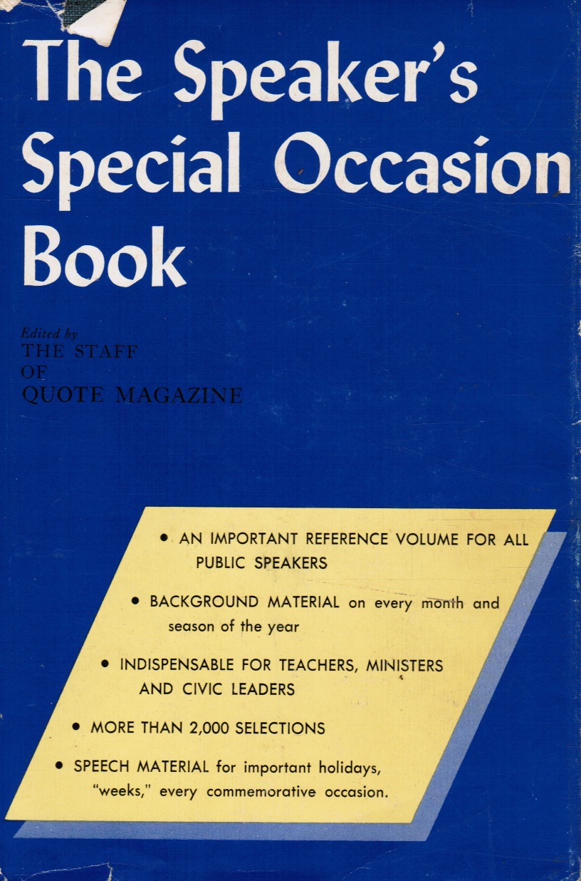 QUOTE MAGAZINE STAFF (EDITORS) - The Speaker's Special Occasion Book