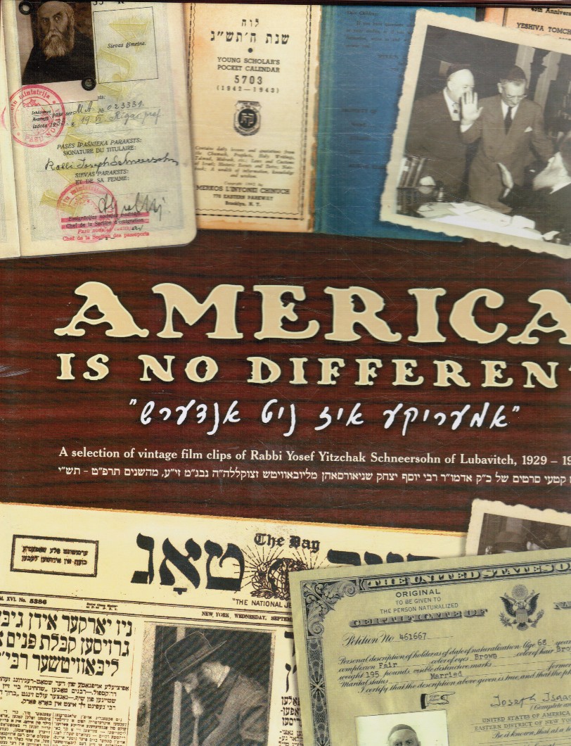 JEWISH EDUCATION MEDIA - America Is No Different: A Selection of Vintage Film Clips of Rabbi Yosef Yitzchak of Lubavitch in the United States (Book Plus Video)