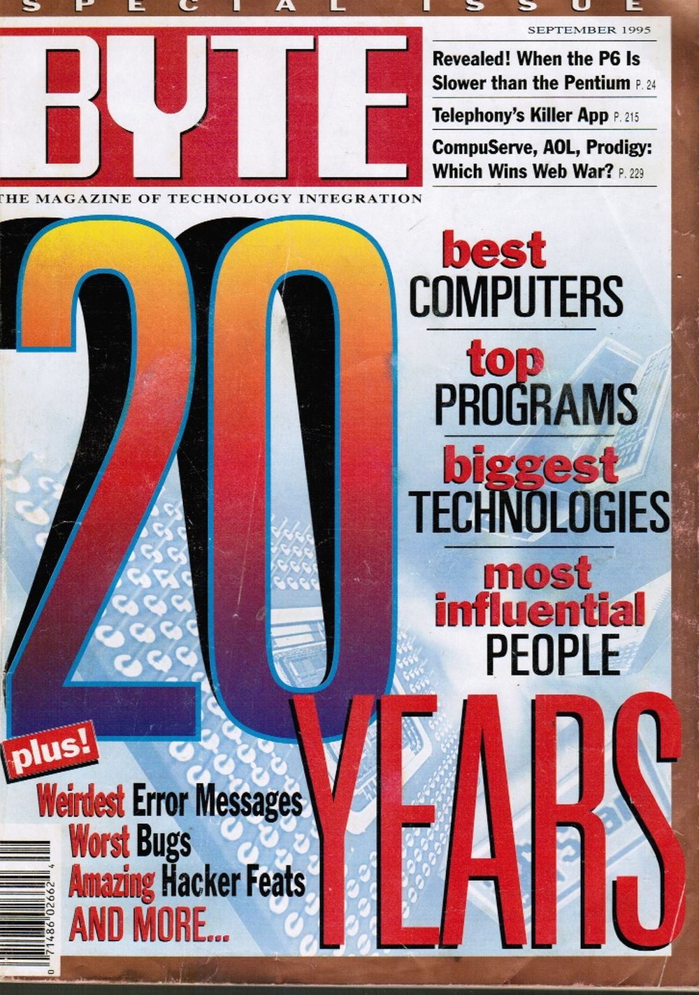 RAPHAEL NEEDLEMAN (EDITOR-IN-CHIEF) - Byte Magazine - September 1995: 20th Anniversary Special Issue