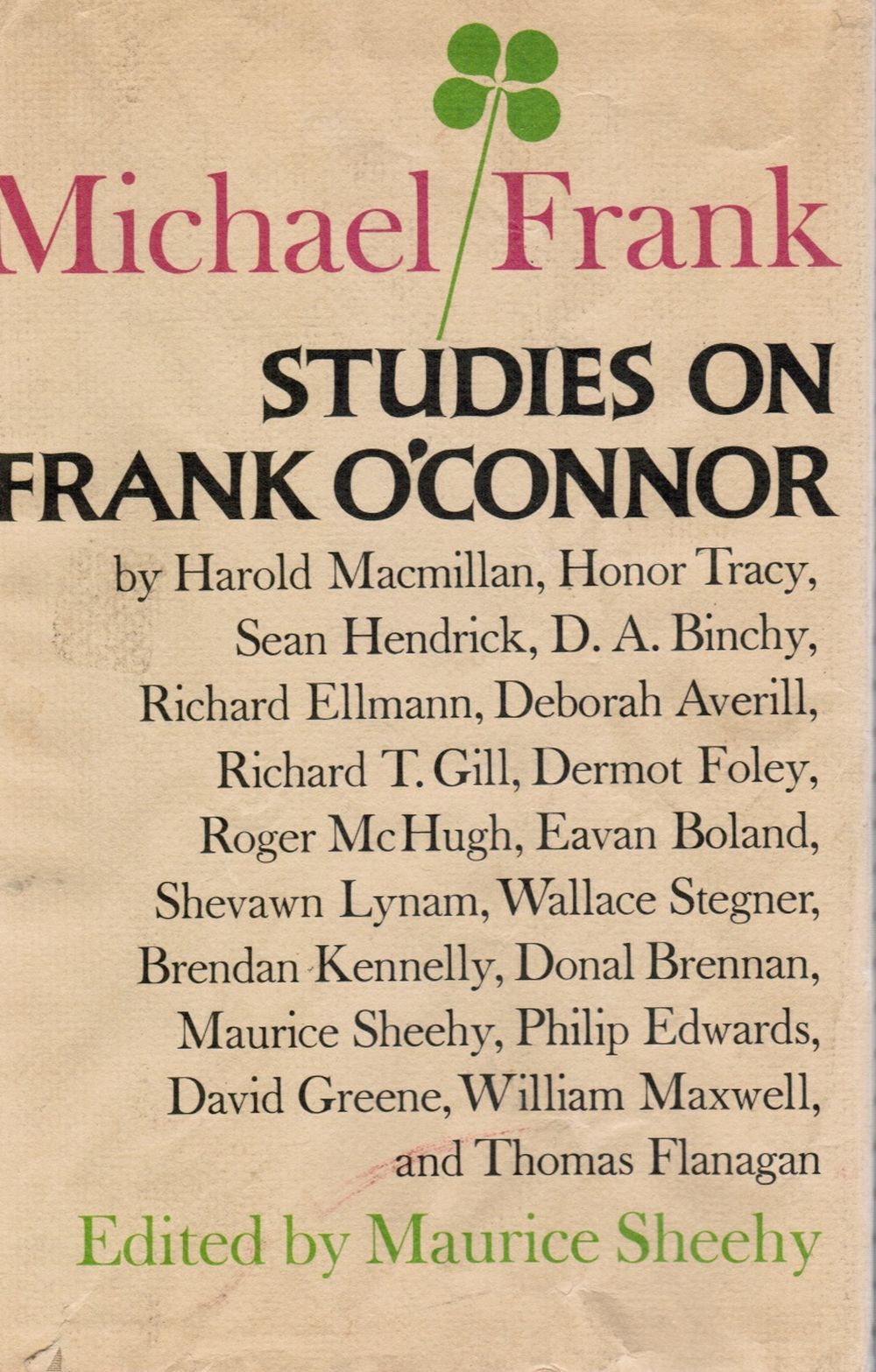 SHEEHY, MAURICE (EDITOR) - Michael Frank: Studies on Frank O'connor
