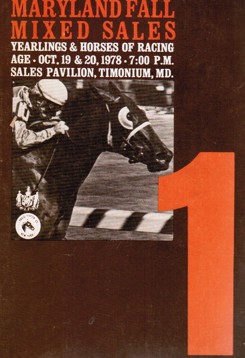 SNOWDEN CARTER, EDTIOR - Maryland Fall Mixed Sales: Yearlings & Horses of Racing Age - Oct 19 & 20, 1978, Timonium, Md