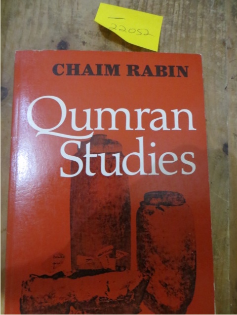 RABIN, CHAIM - Qumran Studies