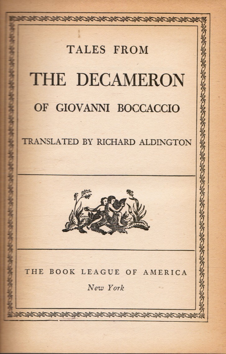 ALDINGTON, RICHARD - Tales from the Decameron of Giovanni Boccaccio