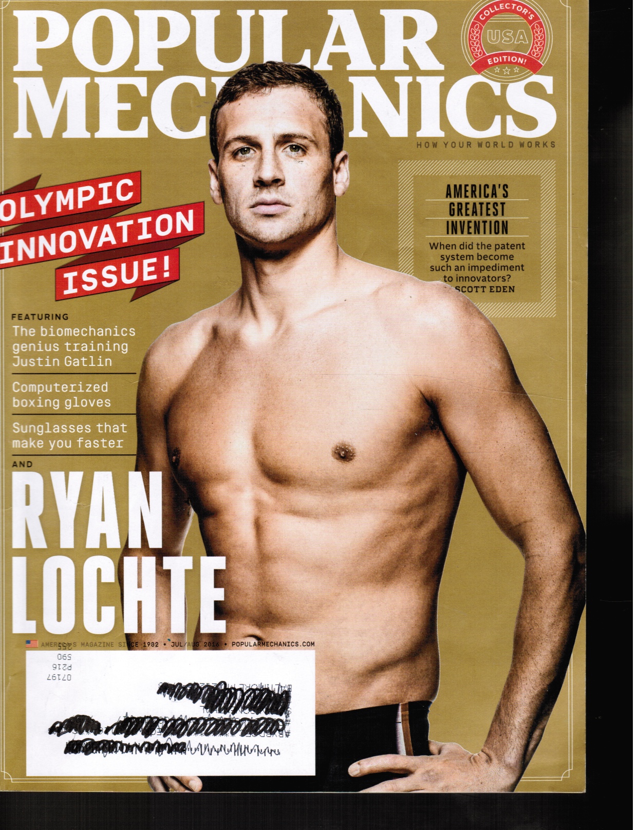 RYAN D'AGOSTINO, EDITOR-IN-CHIEF - Popular Mechanics July/August 2016 Ryan Lochte Olympic Innovation Issue