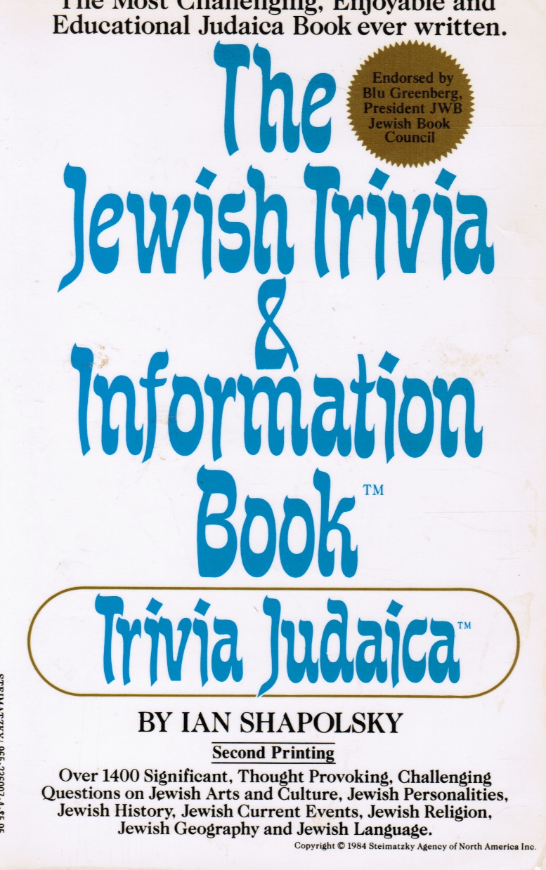 SHAPOLSKY, IAN - The Jewish Trivia and Information Book: Trivia Judaica