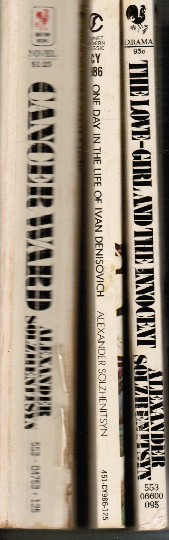 SOLZHENITSYN, ALEXANDER - 3 Books: Cancer Ward, the Love-Girl and the Innocent and One Day in the Life of Ivan Denisovich Plus Ephemera
