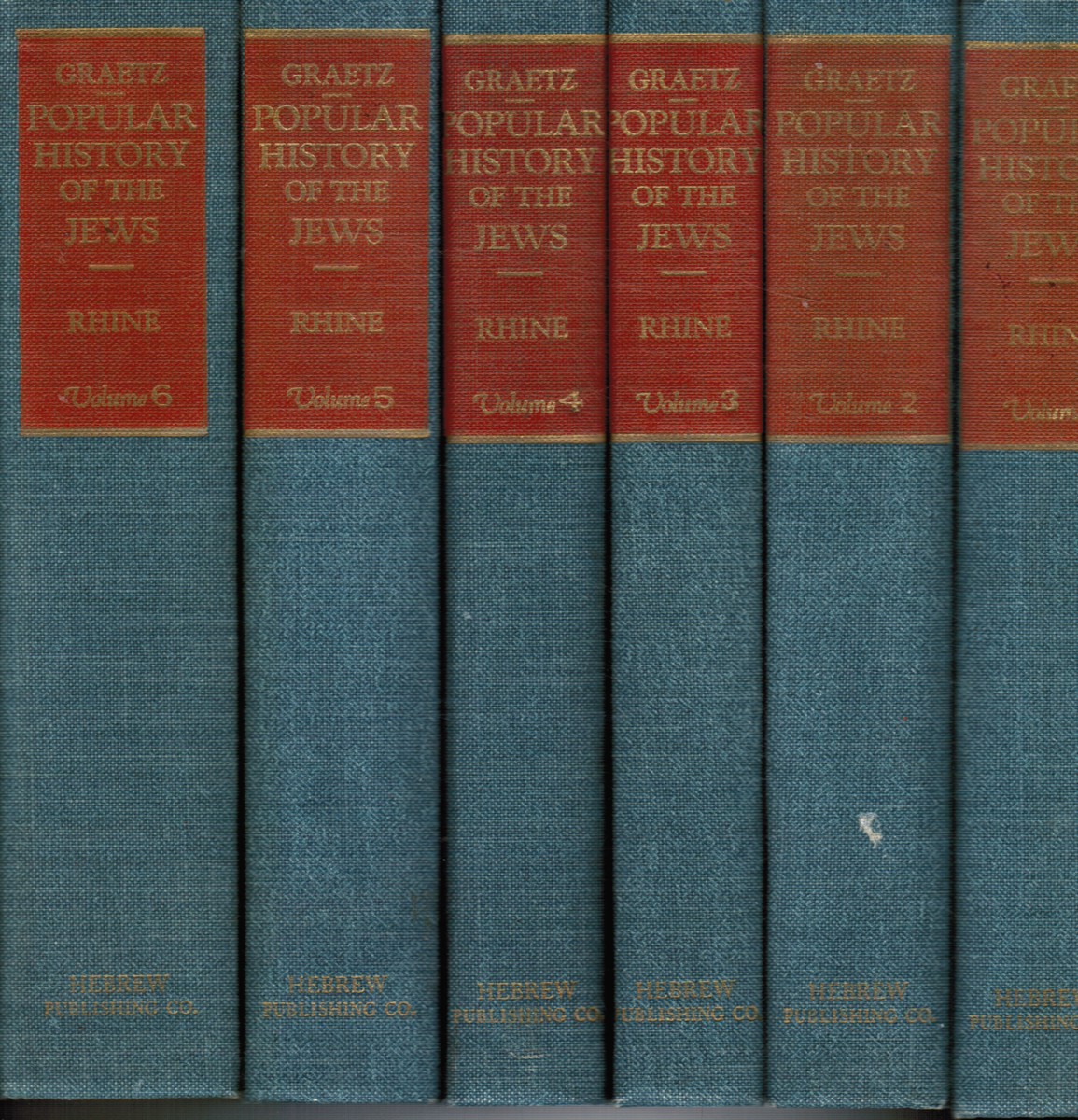 GRAETZ, PROFESSOR HEINRICH; ALEXANDER HARKAVY (EDITED BY) - Popular History of the Jews - Six Volumes