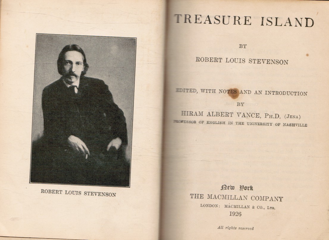 STEVENSON, ROBERT LEWIS; HIRAM ALBERT VANCE, PHD (JENA) EDITED, WITH NOTES AN INTRODUCTION - Treasure Island