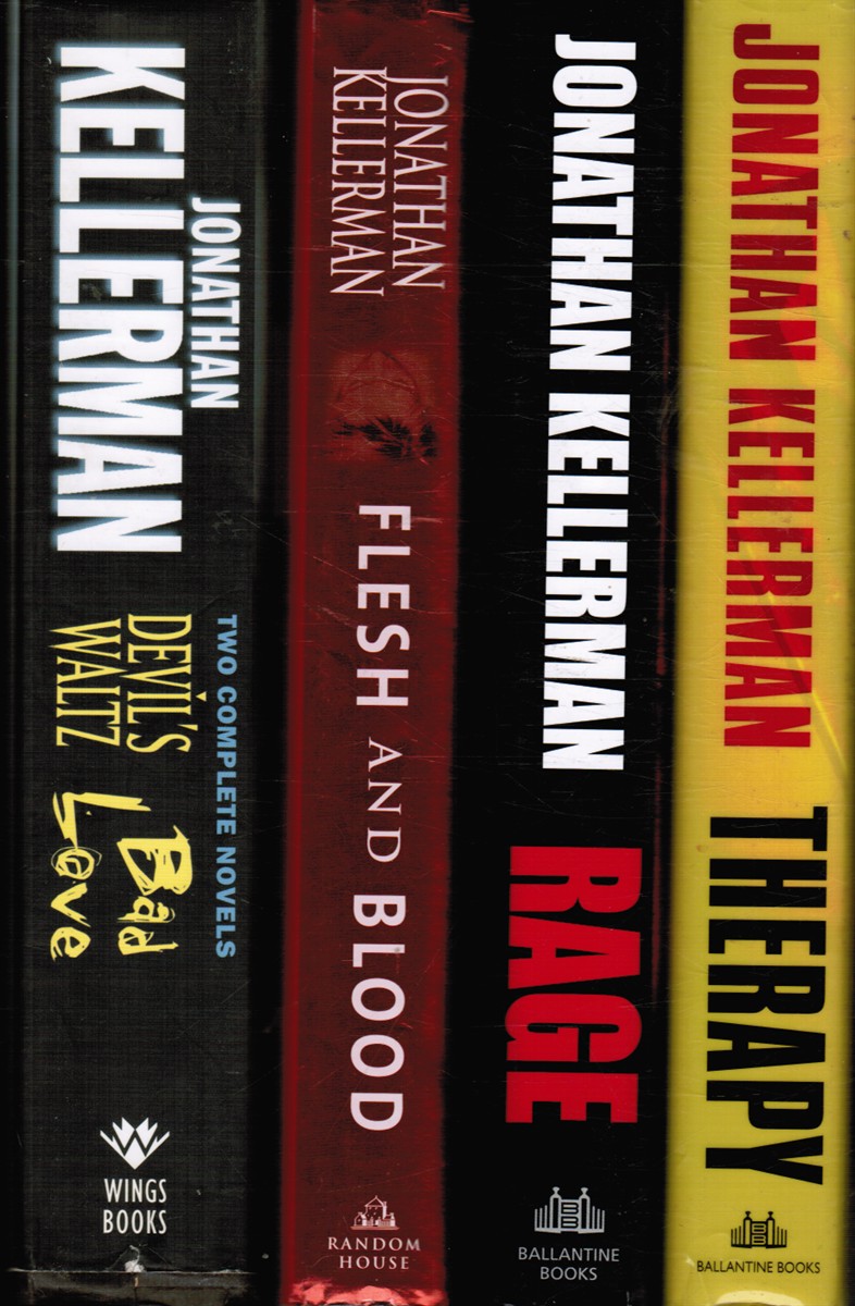 KELLERMAN, JONATHAN - Lot of 4 Hardcover Jonathan Kellerman Books: Devil's Waltz/Bad Love; Flesh and Blood; Rage; Therapy